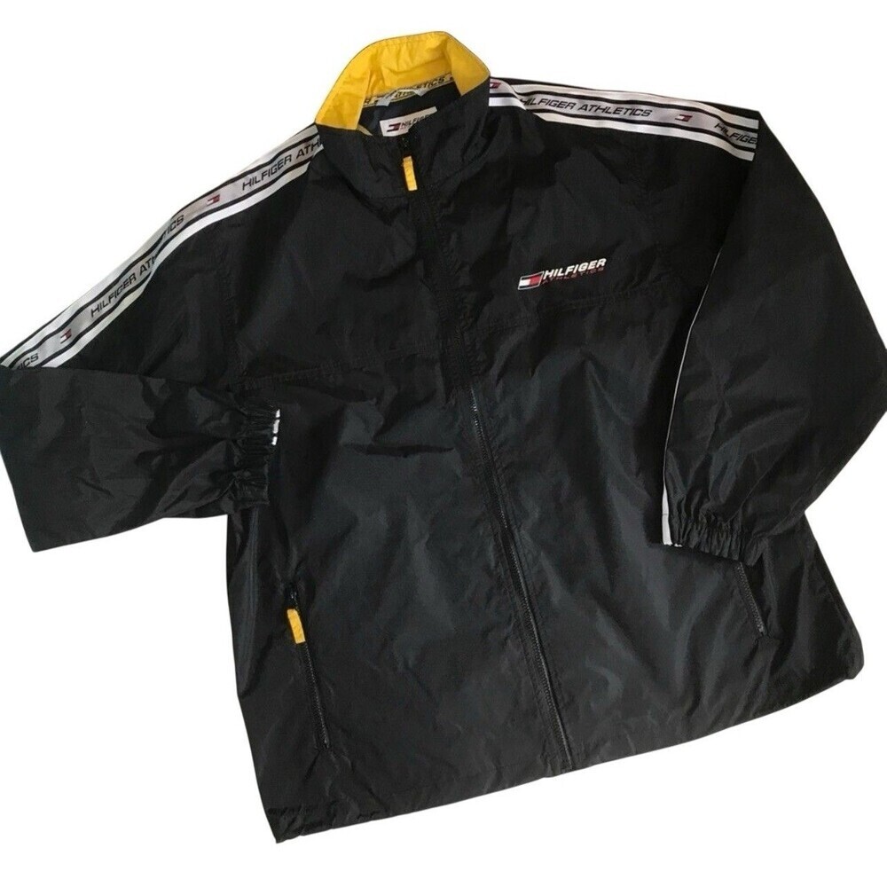 Vintage 90s Tommy Hilfiger Athletics Windbreaker Jacket Waterproof Nylon X-Large